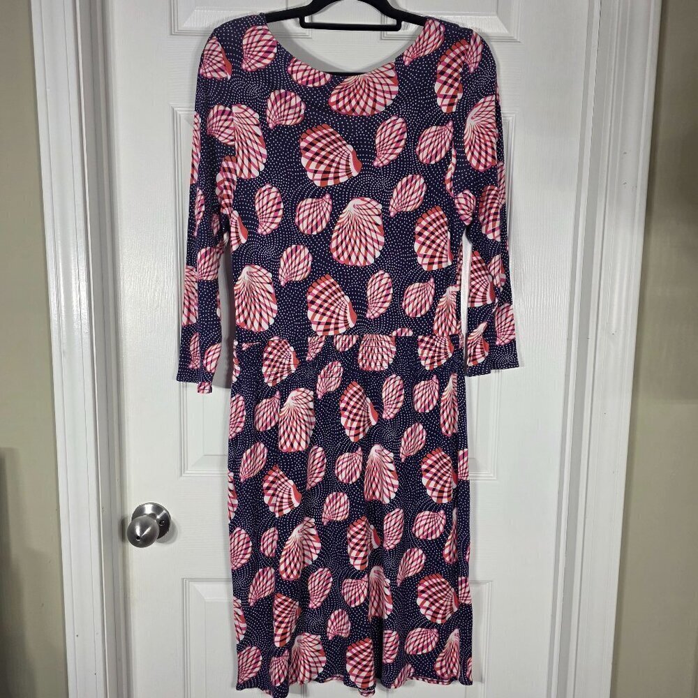 Lilly Pulitzer Sea Shell Print 3/4 Sleeve Midi Dress Size Large